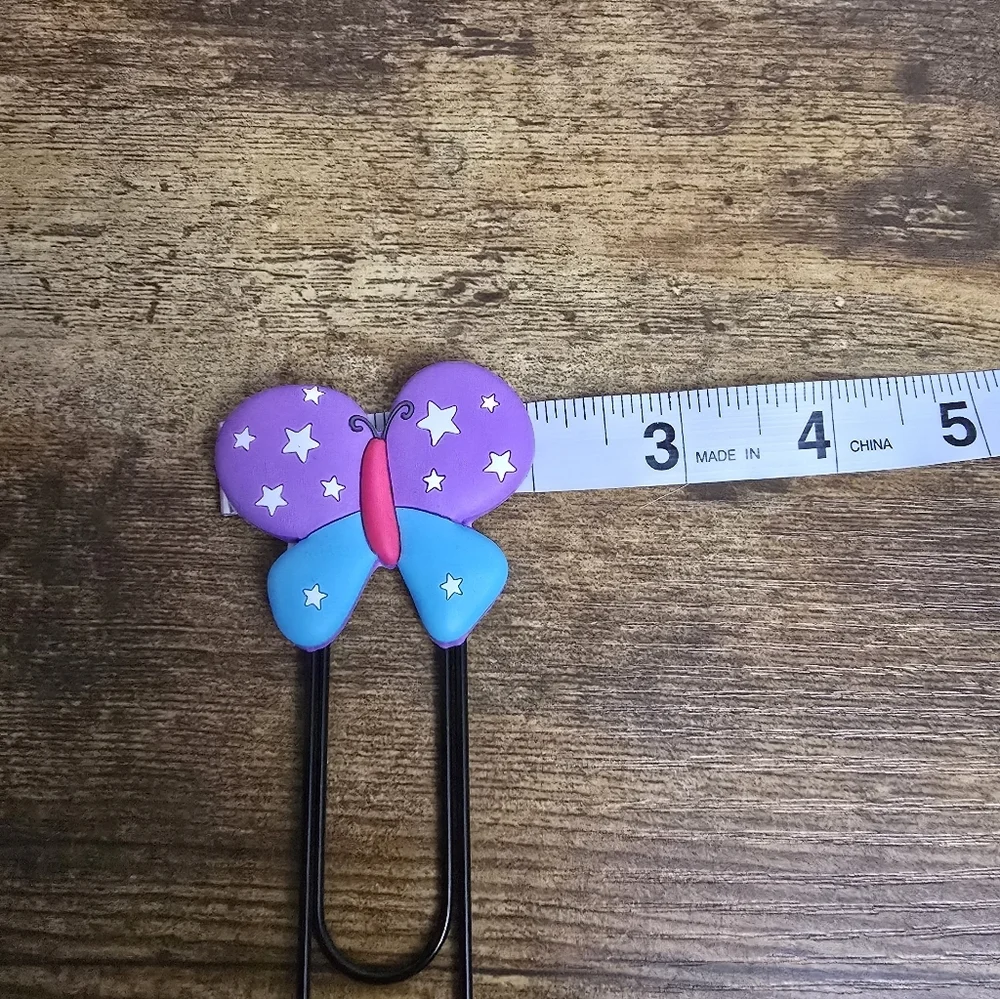4 Butterfly and Daisy Large Paperclip Bookmark Set